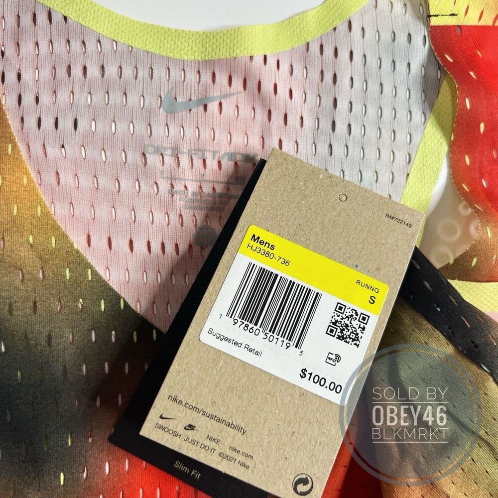 Nike AeroSwift Elite Entry ADV Running Tank Top Singlet HJ3380-736 Size Small - Picture 3 of 3